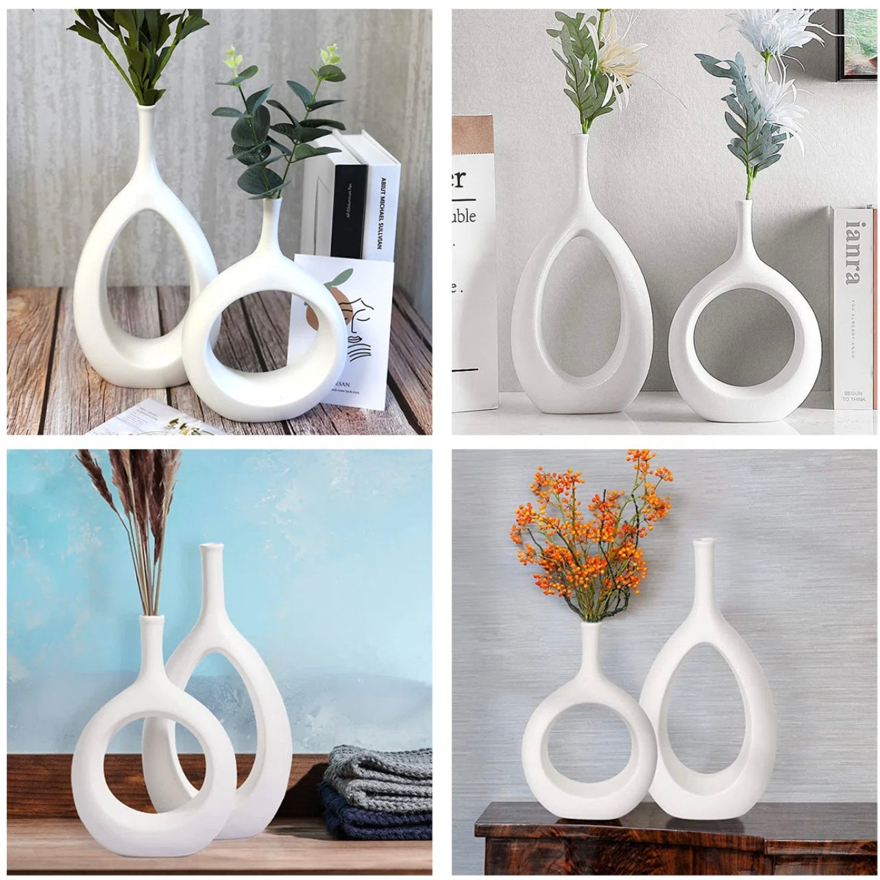 Oval Vases ( Set of 2 )