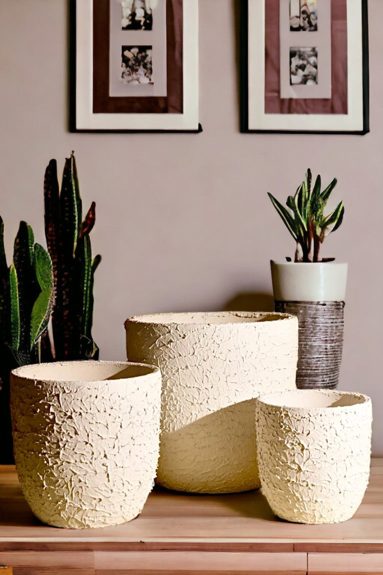 CEYA HOMES TRINI PLANTERS WHITE (SET OF 3)