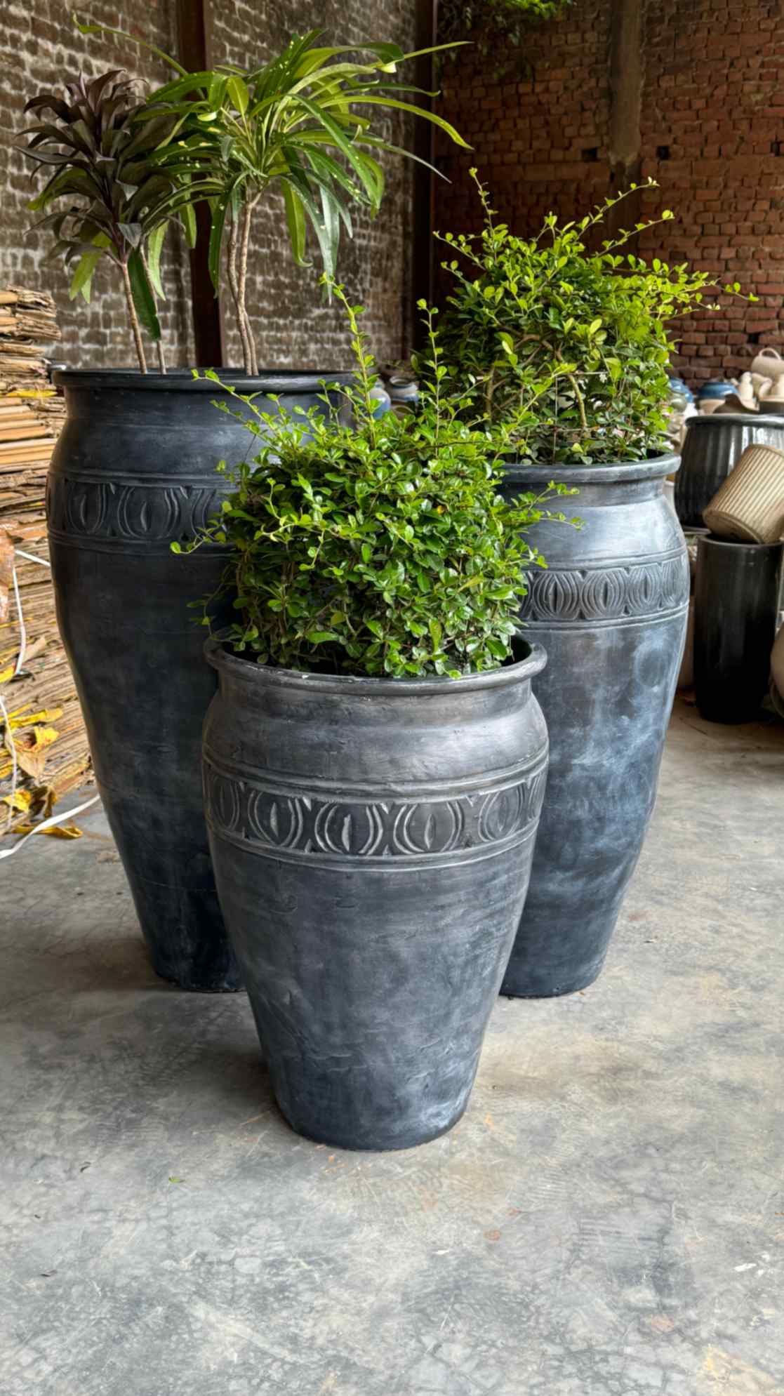 CEYA HOMES ORANGE CHAOS PLANTER SET OF 3