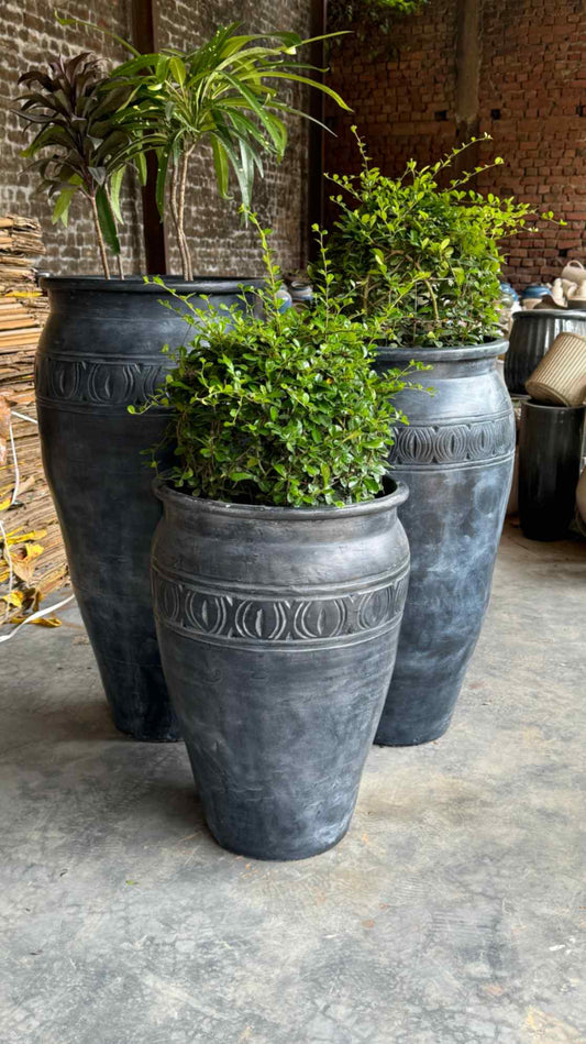 CEYA HOMES ORANGE CHAOS PLANTER SET OF 3