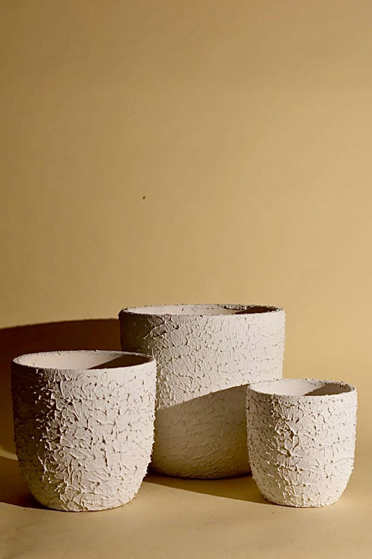 CEYA HOMES TRINI PLANTERS WHITE (SET OF 3)